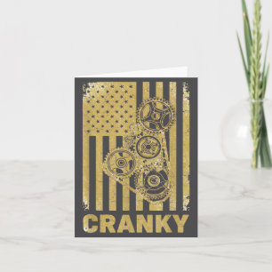 Cranky Car Engine Crankshaft Lover Mechanics Fathe Card