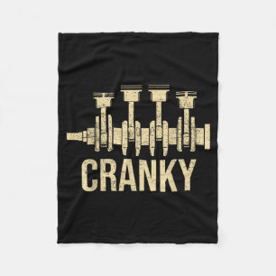 Cranky Car Engine Crankshaft Lover Mechanics Fathe Fleece Blanket