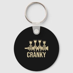 Cranky Car Engine Crankshaft Lover Mechanics Fathe Key Ring