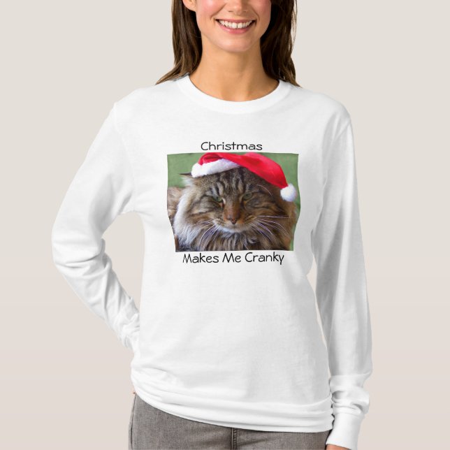 Cranky Christmas Cat Shirt (Front)