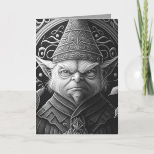 Cranky Christmas Elf Merry Bah Humbug Day Card