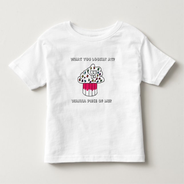 Cranky Cupcake Girls Ruffled Tshirt in White (Front)
