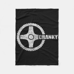 Cranky Cycling Biking Bicycle Crank Cyclists Bike Fleece Blanket