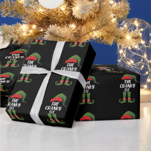 Cranky Elf Family Matching Group Christmas Wrapping Paper