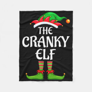 Cranky Elf Matching Family Group Christmas Party  Fleece Blanket