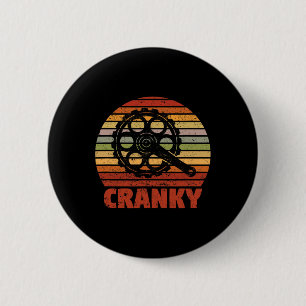 Cranky Funny Bicycle Lover Crank Cycling Biker Mou 6 Cm Round Badge