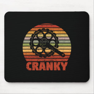 Cranky Funny Bicycle Lover Crank Cycling Biker Mou Mouse Pad