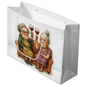 Cranky Old Ladies With Red Wine Large Gift Bag