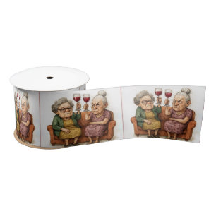 Cranky Old Ladies With Red Wine Satin Ribbon