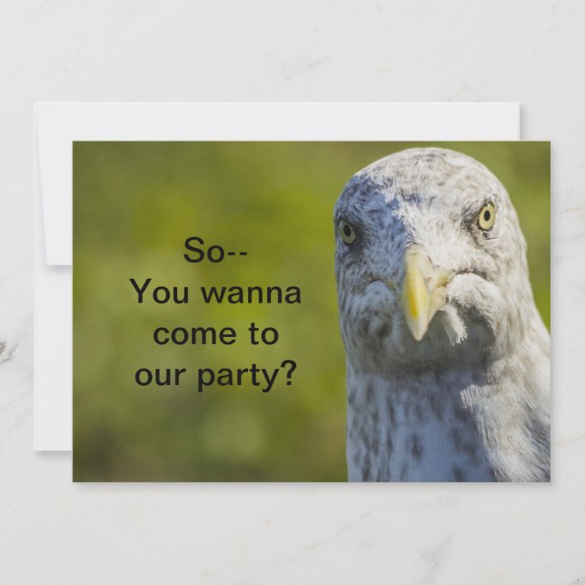 Cranky Old Seagull (Add Your Own Text) Invitation (Front)