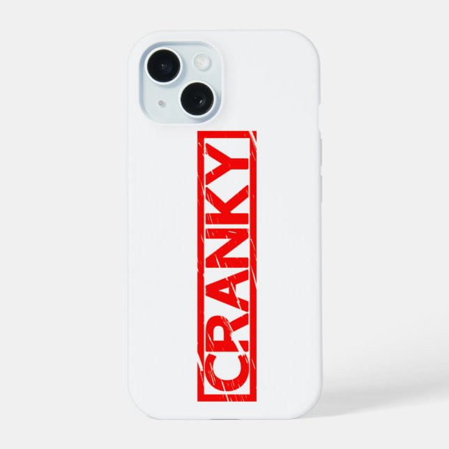 Cranky Stamp iPhone 15 Case (Back)