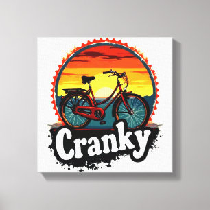 Cranky Sunset Bicycle Tee – Energise Your Ride  Canvas Print