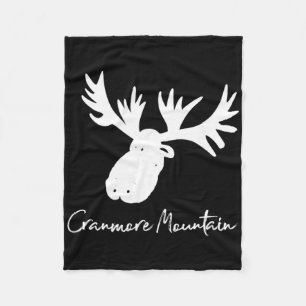 Cranmore Mountain New Hampshire Moose Antlers Ski  Fleece Blanket