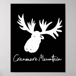 Cranmore Mountain New Hampshire Moose Antlers Ski Poster