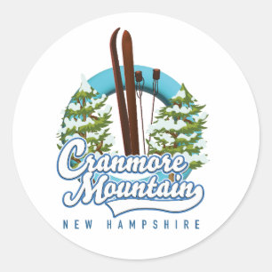Cranmore Mountain New Hampshire Ski logo Classic Round Sticker