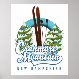 Cranmore Mountain New Hampshire Ski logo Poster