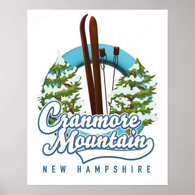 Cranmore Mountain New Hampshire Ski logo  Poster (Front)