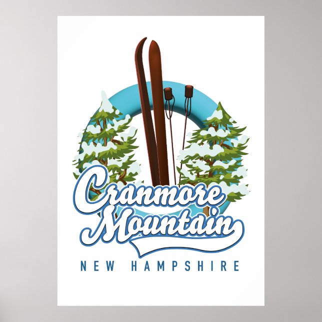 Cranmore Mountain New Hampshire Ski logo  Poster (Front)