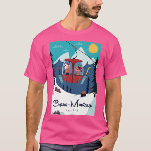 Crans-Montana Ski Poster T-Shirt