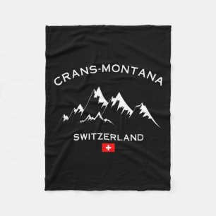 Crans-montana Swiss Alps Alpine Ski Switzerland Sk Fleece Blanket