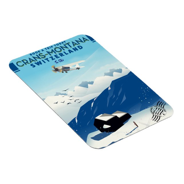 crans-montana Switzerland ski poster Magnet (Right Side)