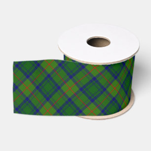 Cranstoun tartan green blue plaid grosgrain ribbon