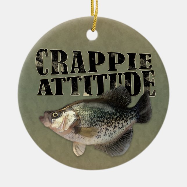 Crappie Attitude Ceramic Tree Decoration (Front)