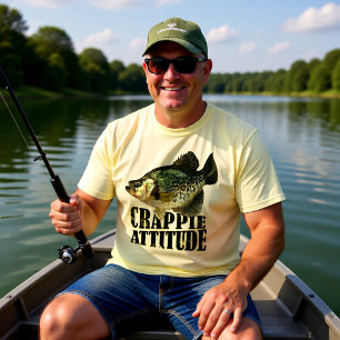 Crappie Attitude Fishing Humour Lake Life Design T-Shirt