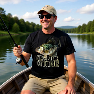 Crappie Attitude Fishing Humour Lake Life Design T-Shirt