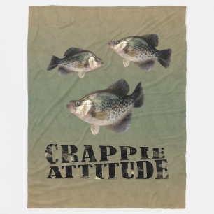 Crappie Attitude Funny Fishing Fleece Blanket