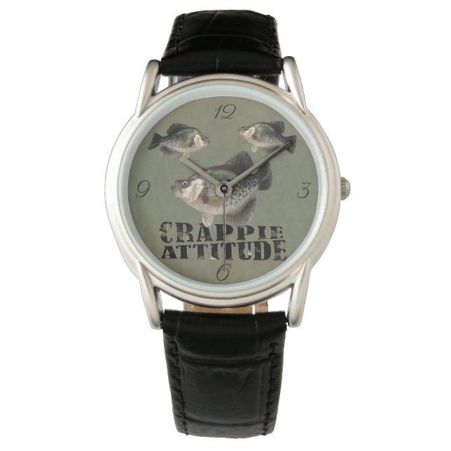 Crappie Attitude Funny Fishing Watch (Front)