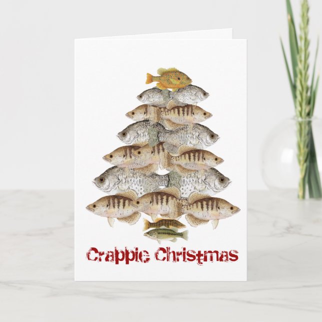 Crappie Christmas Tree Holiday Card (Front)
