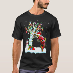 Crappie Fish Xmas Tree Lighting Santa Hat Crappie  T-Shirt
