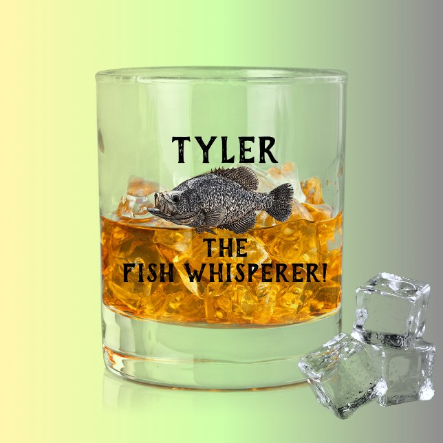 Crappie Fishing Fish Whisperer Funny Angler Sports Whiskey Glass (Crappie Fishing Fun Fish Whisperer Whiskey Glass Gift)