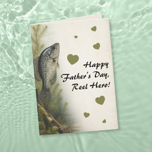 Crappie Hearts Reel Hero Fishing Father’s Day Card