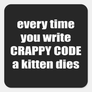 Crappy code square sticker