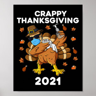 Crappy Thanksgiving Dabbing Turkey Pilgrim Boys Ki Poster