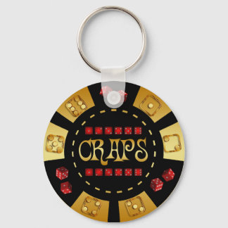 CRAPS GAMING CHIP KEY RING