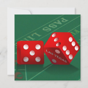 Craps Table With Las Vegas Dice Invitation