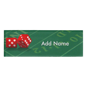 Craps Table With Las Vegas Dice Name Tag