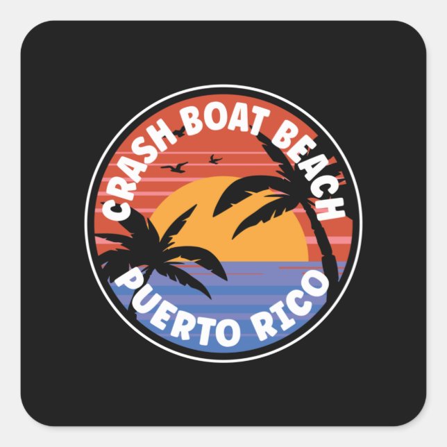 Crash Boat Beach Puerto Rico Sunrise Square Sticker (Front)