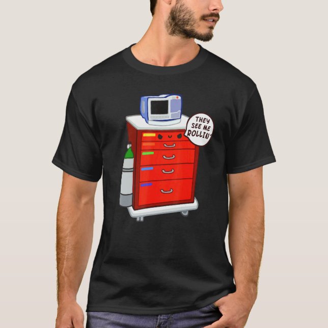 crash cart rrt rapid response icu nurse T-Shirt (Front)