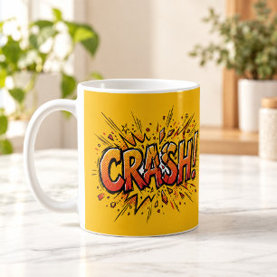 CRASH Comic Book Pop Art Yellow Mug