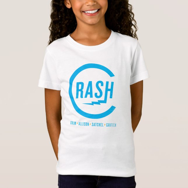 Crash- girls tee cyan logo (Front)