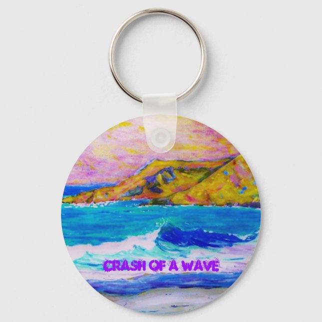 crash of a wave key ring (Front)
