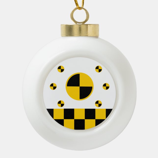 Crash Test Markers Graphics Ceramic Ball Christmas Ornament (Front)