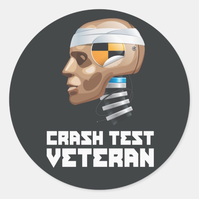 Crash Test Veteran Classic Round Sticker (Front)