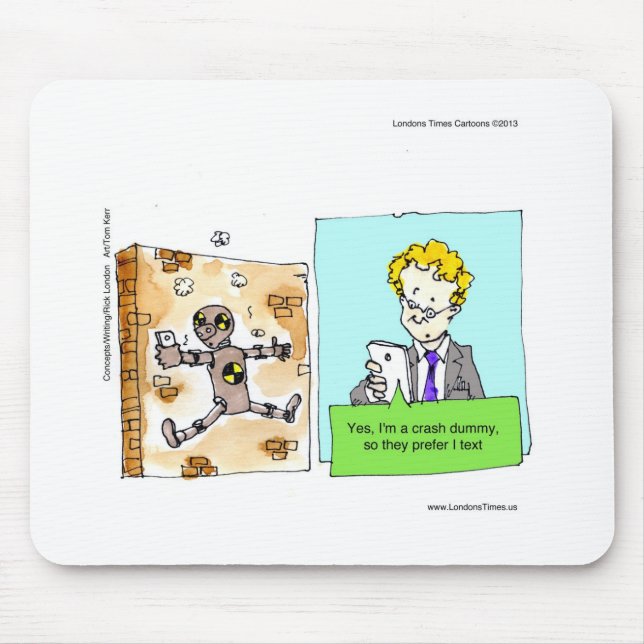Crash Text Dummy Funny Mouse Pad (Front)