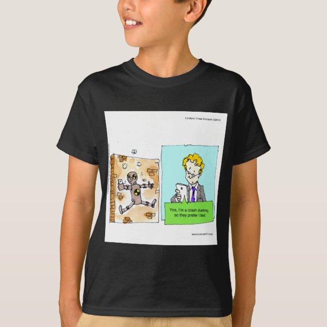Crash Text Dummy Funny T-Shirt (Front)