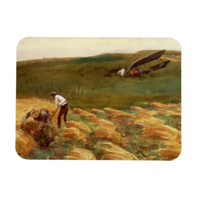 Crashed Aeroplane (by John Singer Sargent) Magnet (Horizontal)